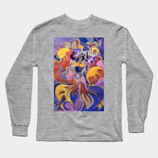 Dancing Rainbow Mermaid Painting Long Sleeve T-Shirt